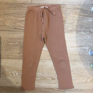 Zara Girls Waffle Leggings | Brown